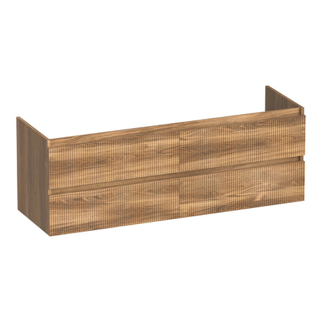 BRAUER Joy Wavy onderkast 140 met 4 softclose lades greeploos en 2 sifon uitsparingen Honey OK-JYW140HO