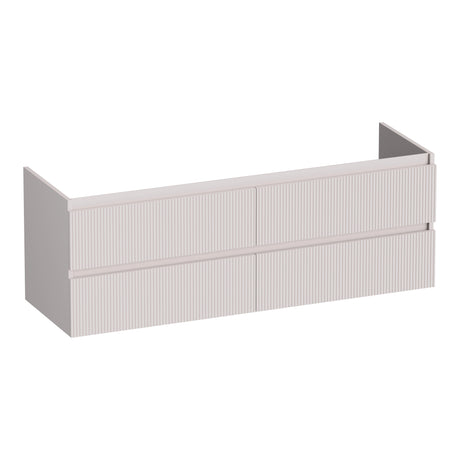 BRAUER Joy Wavy onderkast 140 met 4 softclose lades greeploos en 2 sifon uitsparingen mat zand OK-JYW140MS