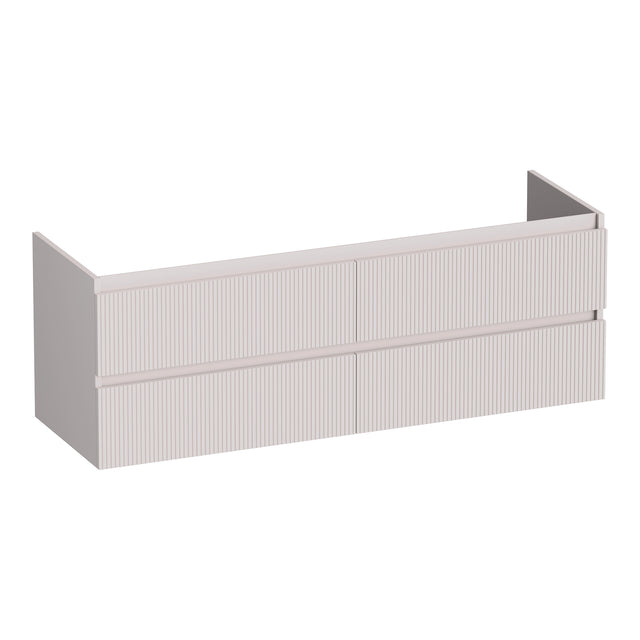 BRAUER Joy Wavy onderkast 140 met 4 softclose lades greeploos en 2 sifon uitsparingen mat zand OK-JYW140MS