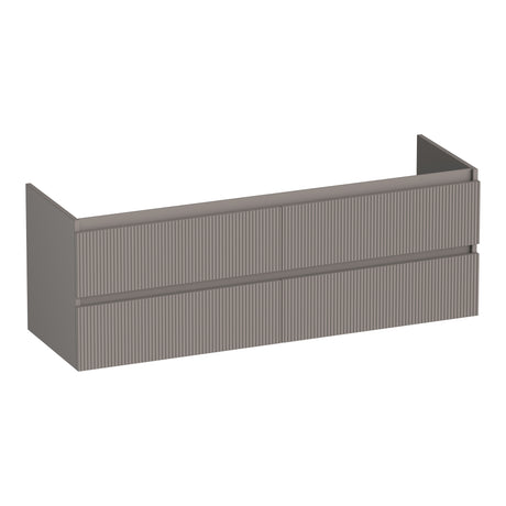 BRAUER Joy Wavy onderkast 140 met 4 softclose lades greeploos en 2 sifon uitsparingen mat taupe OK-JYW140MT