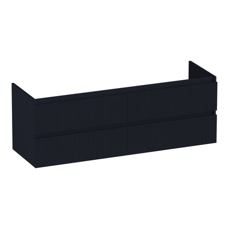 BRAUER Joy Wavy onderkast 140 met 4 softclose lades greeploos en 2 sifon uitsparingen mat zwart OK-JYW140MZ