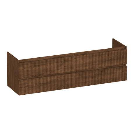 BRAUER Joy Wavy onderkast 160 met 4 softclose lades greeploos en 2 sifon uitsparingen Forest Cacao OK-JYW160FC