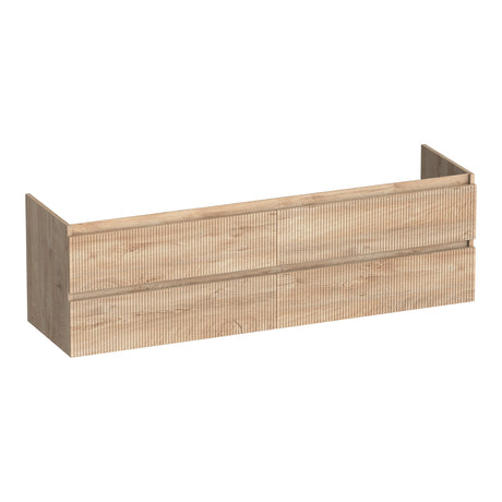 BRAUER Joy Wavy onderkast 160 met 4 softclose lades greeploos en 2 sifon uitsparingen Forest Wheat OK-JYW160FW