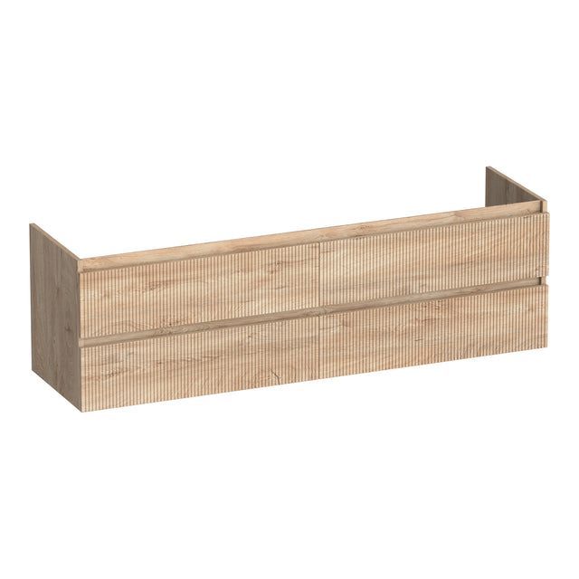 BRAUER Joy Wavy onderkast 160 met 4 softclose lades greeploos en 2 sifon uitsparingen Forest Wheat OK-JYW160FW