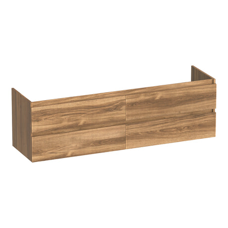 BRAUER Joy Wavy onderkast 160 met 4 softclose lades greeploos en 2 sifon uitsparingen Honey OK-JYW160HO