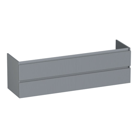 BRAUER Joy Wavy onderkast 160 met 4 softclose lades greeploos en 2 sifon uitsparingen mat grijs OK-JYW160MG