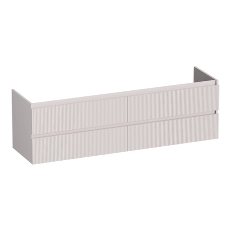 BRAUER Joy Wavy onderkast 160 met 4 softclose lades greeploos en 2 sifon uitsparingen mat zand OK-JYW160MS