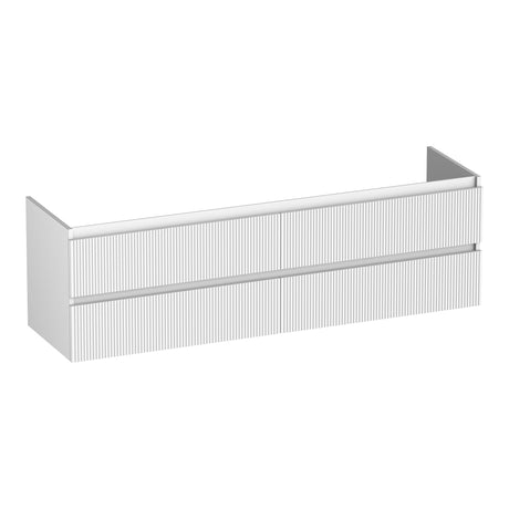 BRAUER Joy Wavy onderkast 160 met 4 softclose lades greeploos en 2 sifon uitsparingen mat wit OK-JYW160MW