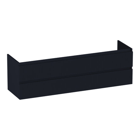 BRAUER Joy Wavy onderkast 160 met 4 softclose lades greeploos en 2 sifon uitsparingen mat zwart OK-JYW160MZ