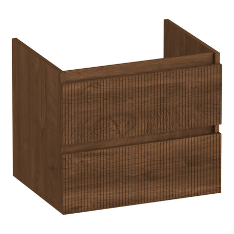 BRAUER Joy Wavy onderkast 60 met 2 softclose lades greeploos en 1 sifon uitsparing Forest Cacao OK-JYW60FC