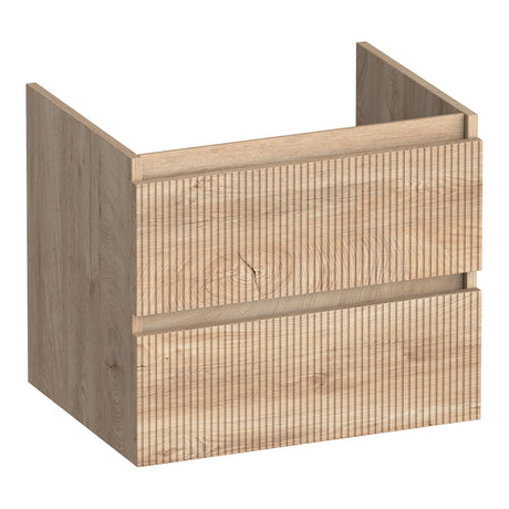 BRAUER Joy Wavy onderkast 60 met 2 softclose lades greeploos en 1 sifon uitsparing Forest Wheat OK-JYW60FW