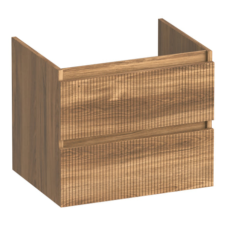 BRAUER Joy Wavy onderkast 60 met 2 softclose lades greeploos en 1 sifon uitsparing Honey OK-JYW60HO