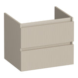 BRAUER Joy Wavy onderkast 60 met 2 softclose lades greeploos en 1 sifon uitsparing mat beige OK-JYW60MB