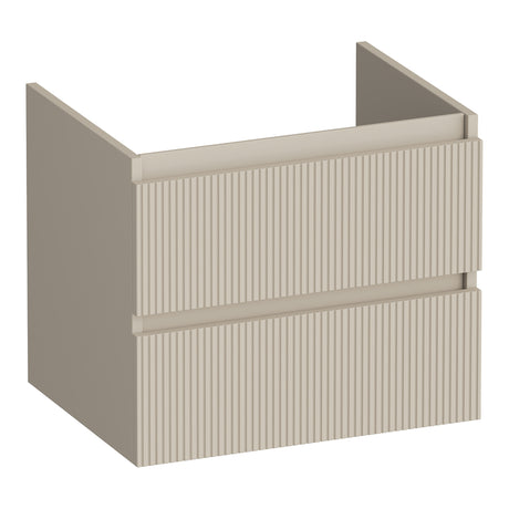 BRAUER Joy Wavy onderkast 60 met 2 softclose lades greeploos en 1 sifon uitsparing mat beige OK-JYW60MB