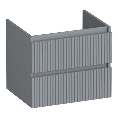 BRAUER Joy Wavy onderkast 60 met 2 softclose lades greeploos en 1 sifon uitsparing mat grijs OK-JYW60MG