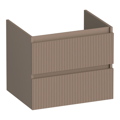 BRAUER Joy Wavy onderkast 60 met 2 softclose lades greeploos en 1 sifon uitsparing mat mokka OK-JYW60MM
