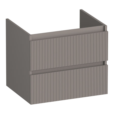 BRAUER Joy Wavy onderkast 60 met 2 softclose lades greeploos en 1 sifon uitsparing mat taupe OK-JYW60MT