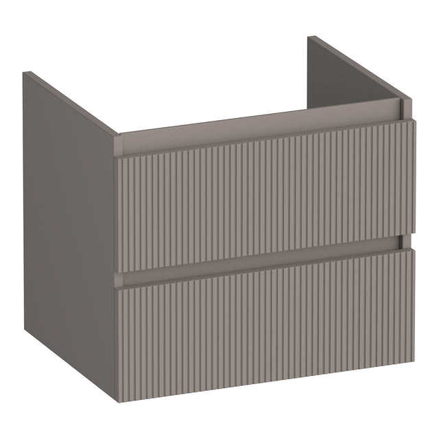BRAUER Joy Wavy onderkast 60 met 2 softclose lades greeploos en 1 sifon uitsparing mat taupe OK-JYW60MT