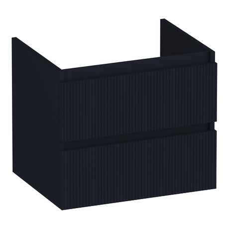 BRAUER Joy Wavy onderkast 60 met 2 softclose lades greeploos en 1 sifon uitsparing mat zwart OK-JYW60MZ