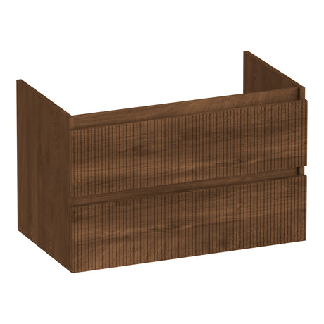 BRAUER Joy Wavy onderkast 80 met 2 softclose lades greeploos en 1 sifon uitsparing Forest Cacao OK-JYW80FC