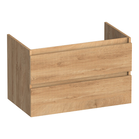 BRAUER Joy Wavy onderkast 80 met 2 softclose lades greeploos en 1 sifon uitsparing Forest Tan OK-JYW80FT