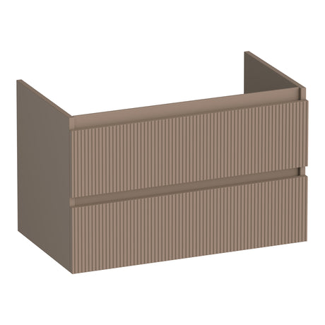 BRAUER Joy Wavy onderkast 80 met 2 softclose lades greeploos en 1 sifon uitsparing mat mokka OK-JYW80MM