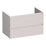 BRAUER Joy Wavy onderkast 80 met 2 softclose lades greeploos en 1 sifon uitsparing mat zand OK-JYW80MS