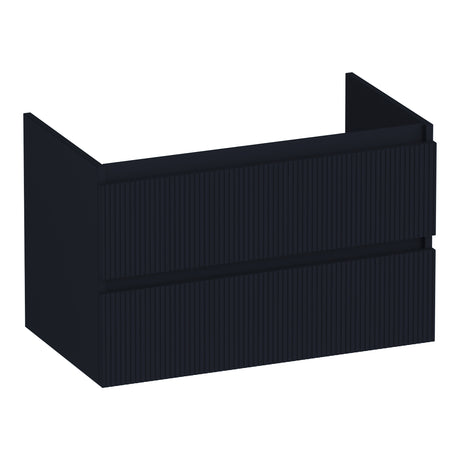 BRAUER Joy Wavy onderkast 80 met 2 softclose lades greeploos en 1 sifon uitsparing mat zwart OK-JYW80MZ