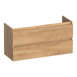 BRAUER Joy Wavy onderkast ondiep 100 met 2 softclose lades greeploos en 1 sifon uitsparing Forest Tan OK-JYWO100FT