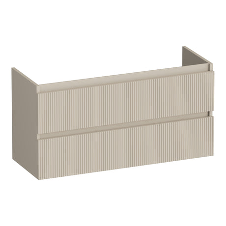 BRAUER Joy Wavy onderkast ondiep 100 met 2 softclose lades greeploos en 1 sifon uitsparing mat beige OK-JYWO100MB
