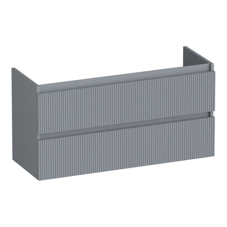 BRAUER Joy Wavy onderkast ondiep 100 met 2 softclose lades greeploos en 1 sifon uitsparing mat grijs OK-JYWO100MG