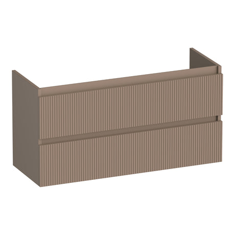BRAUER Joy Wavy onderkast ondiep 100 met 2 softclose lades greeploos en 1 sifon uitsparing mat mokka OK-JYWO100MM