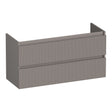 BRAUER Joy Wavy onderkast ondiep 100 met 2 softclose lades greeploos en 1 sifon uitsparing mat taupe OK-JYWO100MT