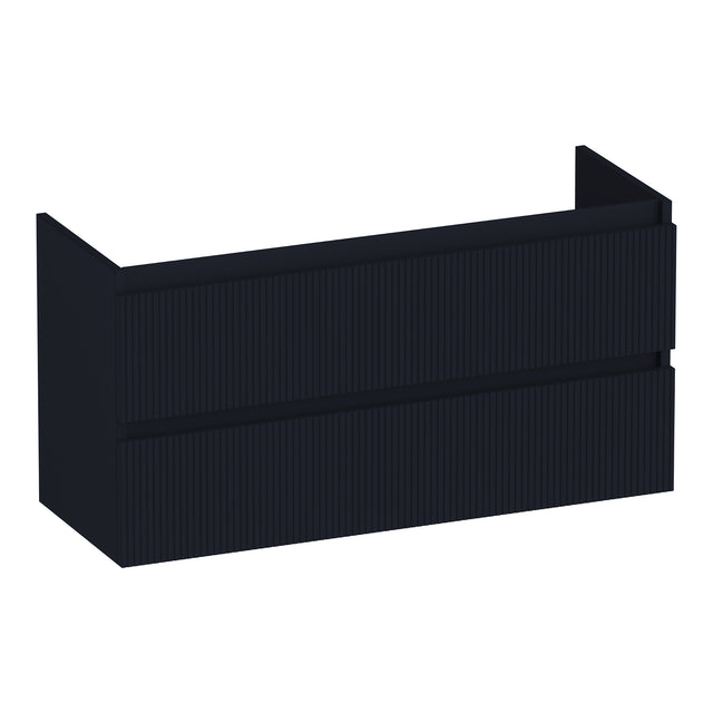 BRAUER Joy Wavy onderkast ondiep 100 met 2 softclose lades greeploos en 1 sifon uitsparing mat zwart OK-JYWO100MZ