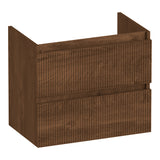 BRAUER Joy Wavy onderkast ondiep 60 met 2 softclose lades greeploos en 1 sifon uitsparing Forest Cacao OK-JYWO60FC