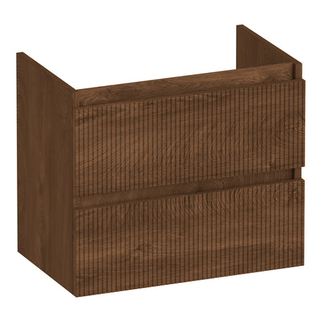 BRAUER Joy Wavy onderkast ondiep 60 met 2 softclose lades greeploos en 1 sifon uitsparing Forest Cacao OK-JYWO60FC