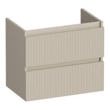 BRAUER Joy Wavy onderkast ondiep 60 met 2 softclose lades greeploos en 1 sifon uitsparing mat beige OK-JYWO60MB