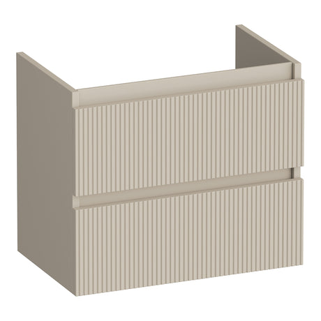 BRAUER Joy Wavy onderkast ondiep 60 met 2 softclose lades greeploos en 1 sifon uitsparing mat beige OK-JYWO60MB