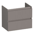 BRAUER Joy Wavy onderkast ondiep 60 met 2 softclose lades greeploos en 1 sifon uitsparing mat taupe OK-JYWO60MT
