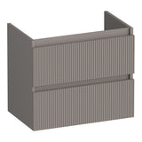 BRAUER Joy Wavy onderkast ondiep 60 met 2 softclose lades greeploos en 1 sifon uitsparing mat taupe OK-JYWO60MT
