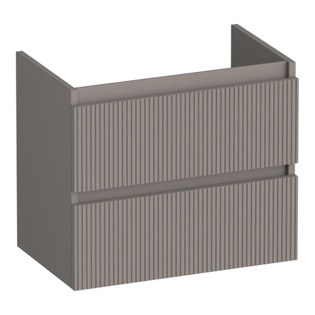 BRAUER Joy Wavy onderkast ondiep 60 met 2 softclose lades greeploos en 1 sifon uitsparing mat taupe OK-JYWO60MT
