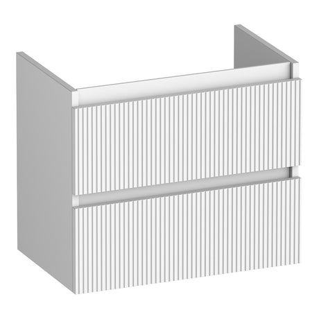 BRAUER Joy Wavy onderkast ondiep 60 met 2 softclose lades greeploos en 1 sifon uitsparing mat wit OK-JYWO60MW