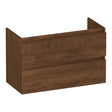 BRAUER Joy Wavy onderkast ondiep 80 met 2 softclose lades greeploos en 1 sifon uitsparing Forest Cacao OK-JYWO80FC