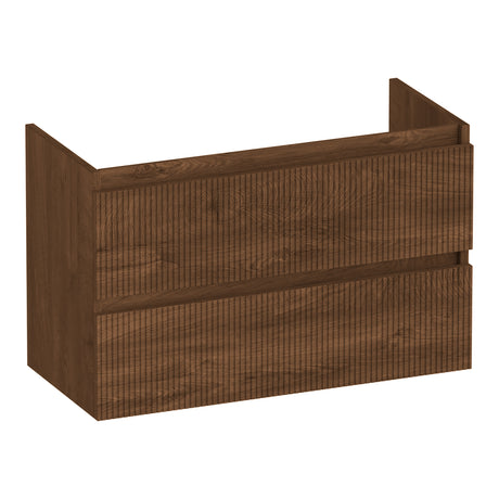 BRAUER Joy Wavy onderkast ondiep 80 met 2 softclose lades greeploos en 1 sifon uitsparing Forest Cacao OK-JYWO80FC