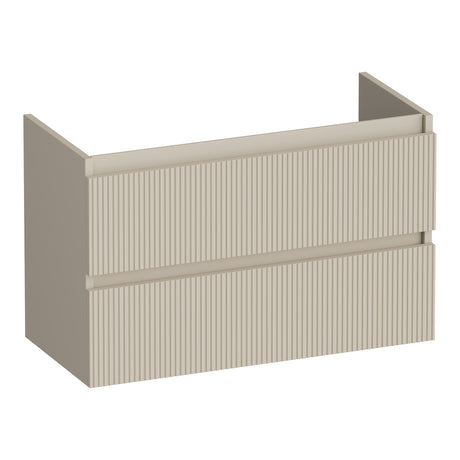 BRAUER Joy Wavy onderkast ondiep 80 met 2 softclose lades greeploos en 1 sifon uitsparing mat beige OK-JYWO80MB