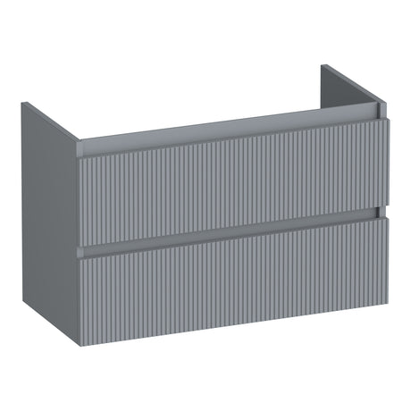 BRAUER Joy Wavy onderkast ondiep 80 met 2 softclose lades greeploos en 1 sifon uitsparing mat grijs OK-JYWO80MG