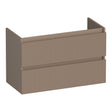 BRAUER Joy Wavy onderkast ondiep 80 met 2 softclose lades greeploos en 1 sifon uitsparing mat mokka OK-JYWO80MM