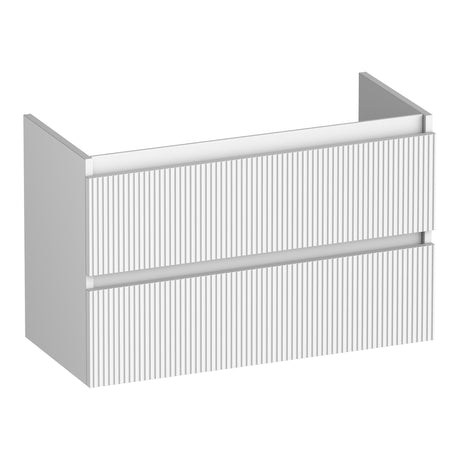 BRAUER Joy Wavy onderkast ondiep 80 met 2 softclose lades greeploos en 1 sifon uitsparing mat wit OK-JYWO80MW