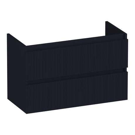 BRAUER Joy Wavy onderkast ondiep 80 met 2 softclose lades greeploos en 1 sifon uitsparing mat zwart OK-JYWO80MZ