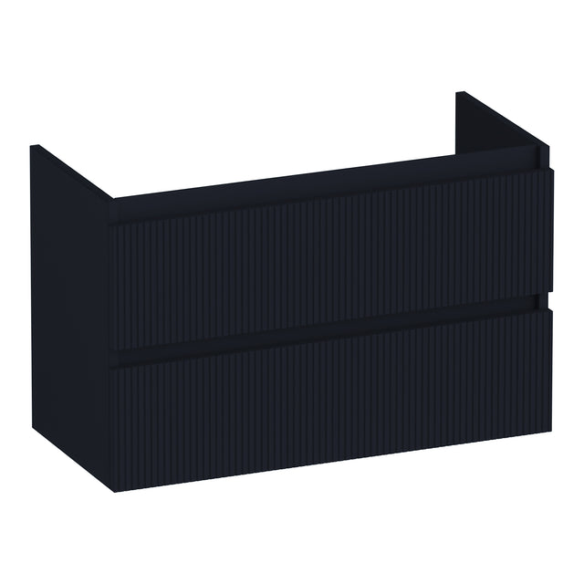 BRAUER Joy Wavy onderkast ondiep 80 met 2 softclose lades greeploos en 1 sifon uitsparing mat zwart OK-JYWO80MZ